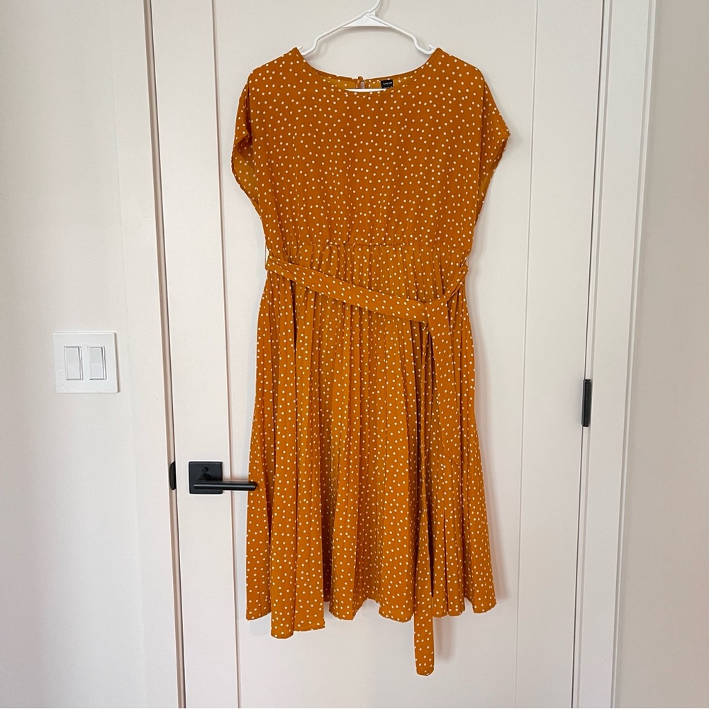 SHEIN Maternity Polka Dot Pleated Dress Self-Tie Waist | Pregnancy & Baby Shower